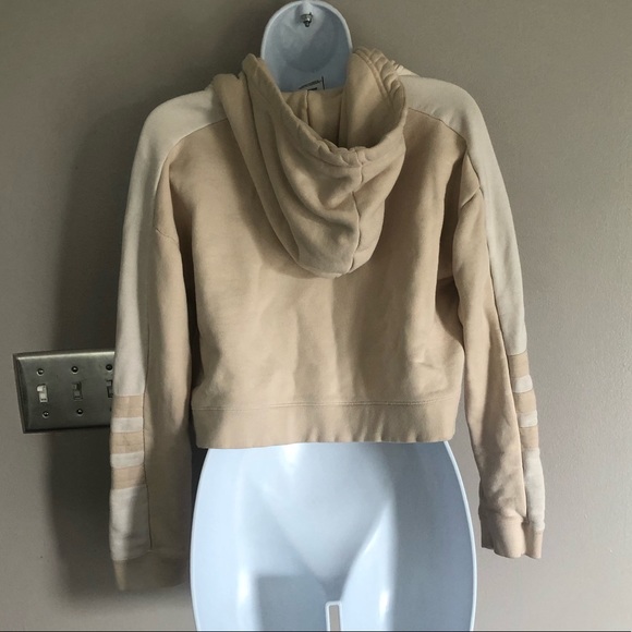 ADIDAS Neutral tan crop hoodie Sz. XS - Picture 7 of 8